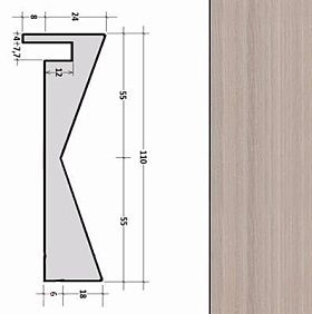 Наличник вогнутый телескопический Престиж для дверей Profil Doors серия X Капучино Мелинга